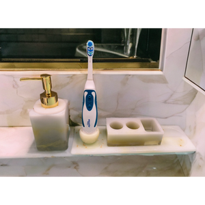 Oro bianco tradizionale elegante resina e ceramica set da bagno per la casa e l'arredamento dell'hotel nuovo numero di modello - Product Image 3