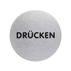 DURABLE - 4900-61 Pictograma ''DRÜCKEN/PUSH'' Ø 65 mm - EAN 4005546400099 SEÑALIZACIÓN Y MARCAS DE PISO SEÑALES DE PUERTA Y PICTOGRAMAS - Product Image 1