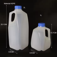 Barril de Plástico HDPE de Grado Alimenticio de 1L 500ML al por Mayor con Asa, Transparente y Serigrafiado para Envasado de Leche, Jugo, Vino y Productos Químicos