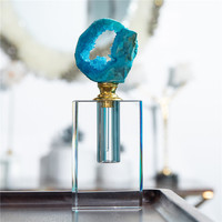 Mini bouteille de parfum carrée en cristal faite à la main de 50ml pierre précieuse d'agate de pierre de quartz souvenir naturel écologique amour Europe