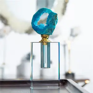 手工制作迷你方形水晶香水瓶50毫升宝石玛瑙石英石宝石天然环保纪念品爱欧洲