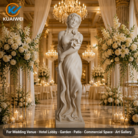 Statue de Dame Classique Européenne Sculptée à la Main en Résine, Motif Fleur de Lys, Étanche, Art Déco Artificiel, Autoportante pour Jardin et Patio