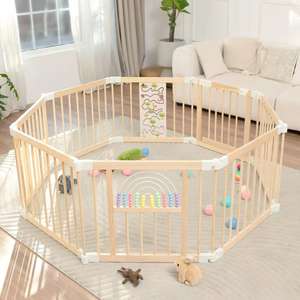 Parc de jeu pliable en bois pour enfants, grande taille, avec <span class=keywords><strong>porte</strong></span>, idéal pour chambre de bébé et salon – Vente en gros personnalisée - Product Image 3