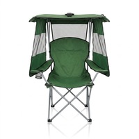 Chaise pliante d'extérieur en fer pour la pêche, la plage et le camping, avec accoudoirs élargis et rehaussés, chaise respirante en maille avec protection contre la pluie et le soleil