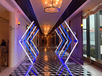 Arche de mariage LED moderne et classique, décoration de scène, allée, support de toile de fond en métal géométrique simple et durable, tunnel LED pour mariage