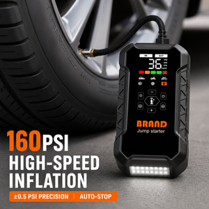 Démarreur de Voiture Portable 1200A <span class=keywords><strong>avec</strong></span> Compresseur d'Air, <span class=keywords><strong>Gonfleur</strong></span> de Pneus 160PSI, Batterie Externe 16000mAh, et Alimentation 12V - Product Image 4