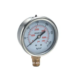 China Pressure Gauges China Manufacturer Steel Stainless Bottom Connection Oil Filled Pressure Gauge