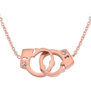 Handcuff Necklace Set Stainless Steel <b>Couple</b> <b>Bracelet</b> Gift For Women - Product Image 3