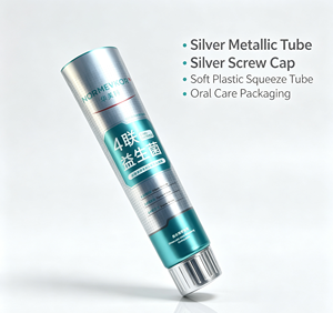 <span class=keywords><strong>Tubo</strong></span> Morbido Metallizzato Personalizzato con Tappo a Vite Argentato, <span class=keywords><strong>Tubo</strong></span> Vuoto per Confezionamento Dentifricio per Igiene Orale - Product Image 2