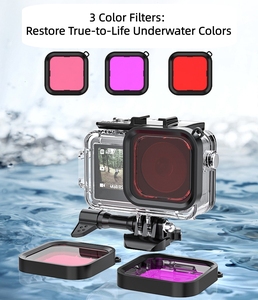 Boîtier étanche pour DJI Osmo Action <span class=keywords><strong>3</strong></span> <span class=keywords><strong>4</strong></span> 5Pro, coque de protection pour plongée sous-marine à 40 m avec support griffe froide et <span class=keywords><strong>3</strong></span> filtres couleur - Product Image 4
