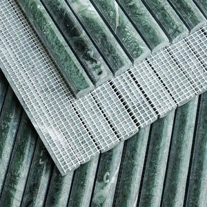 300x310mm Emerald Green 3D Fluted Convex Strip Marble Mosaic Natural Stone <strong>Tile</strong> for <strong>Wall</strong> Bathroom Shower Hotel Interior Design - Product Image 4