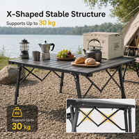 Table de camping pliable en alliage d'aluminium, réglable en hauteur, 127x62cm, portable, pour pique-nique, barbecue, plage, mobilier d'extérieur