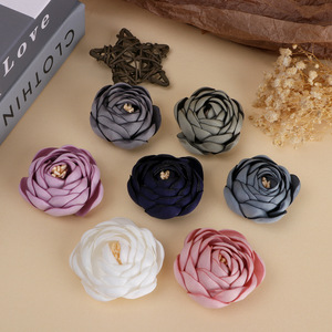 Accesorios para el Cabello con Borde de Satén y Flores de Rosa, Corsages de Tela Hechos a Mano para Bodas, Tocados Nupciales para Adultos - Product Image 1
