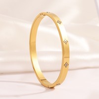 Bracelets en gros anti-décoloration plaqués or 18 carats, étanches, anti-ternissement, en titane, entièrement sertis de zircons, bijoux de mode pour femmes JianYi