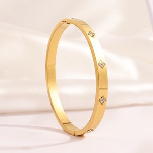 Bracelets en gros anti-décoloration plaqués or 18 carats, étanches, anti-ternissement, en titane, entièrement sertis de zircons, bijoux de mode pour femmes JianYi - Product Image 6