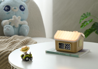 Horloge intelligente LED rechargeable USB 2025 pour enfants avec base E27, design moderne, machine à bruit blanc, intensité réglable, en ABS, pour chambre à coucher