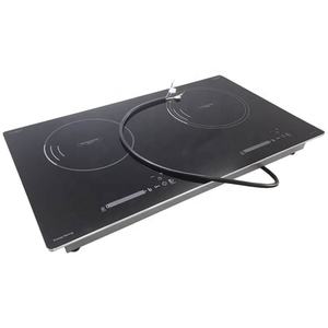 Table de cuisson à induction en céramique électrique encastrable 2 brûleurs 4KW en céramique noire pour usage domestique en cuisine - Product Image 1