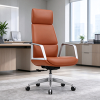 Chaise de bureau de direction à dossier haut, appui-tête réglable, ergonomique moderne, pivotante en cuir, confortable pour conférence, chaise de bureau, silla