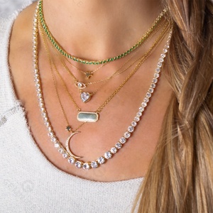 Collar con Colgante de Ojo Turco de Circonita Cúbica Chapado en Oro de 14K de Latón de Moda para Fiestas de Gemnel para Mujer - Product Image 3