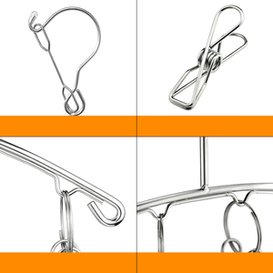 Séchoir <span class=keywords><strong>à</strong></span> <span class=keywords><strong>linge</strong></span> domestique en acier inoxydable avec pinces pour sous-vêtements, chaussettes, maillots de bain et soutiens-gorge - Product Image 5