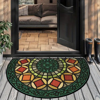 Tapis de porte en velours cristal semi-circulaire tapis d'entrée antidérapant tapis de bienvenue pour salle de bain porte d'entrée tapis de décoration intérieure moderne