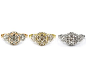 Vente en gros de Hong Kong Bague en diamant en grappe Bijoux fins 18 carats Or blanc massif Bijoux en diamant véritable Bague en grappe pour un usage quotidien - Product Image 4