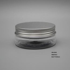 Küçük boş geniş ağız 50ml <span class=keywords><strong>PET</strong></span> plastik yüz losyonu kozmetik konteyner şeffaf kremi etiket baskı şişe gümüş metial kapaklı - Product Image 2