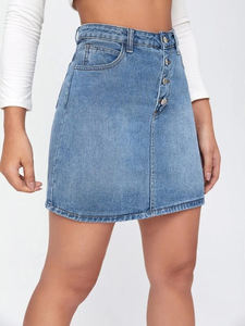 <span class=keywords><strong>Jupe</strong></span> en jean bleue pour filles, <span class=keywords><strong>jupe</strong></span> courte en jean pour femmes, <span class=keywords><strong>jupe</strong></span> mini en jean taille basse, Y2k - Product Image 4