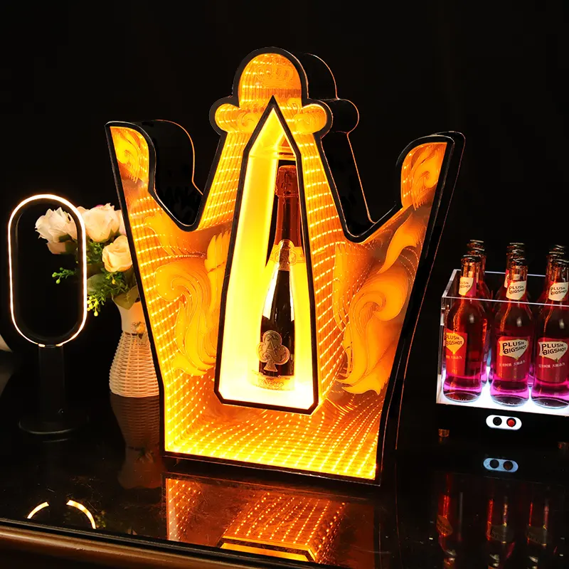 Индивидуальный логотип LED бокал для шампанского знаменинтый дисплей бутылка Ведущий для ночного клуба и ликерная бутылочная подставка