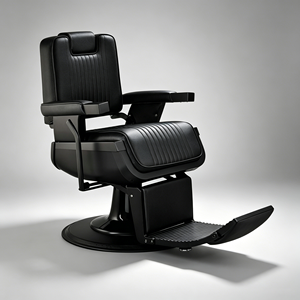 Nuevo Sillón Reclinable de Salón con Base Redonda de Cuero de Color Moderno, Silla de Barbero con Bomba Hidráulica Grande - Product Image 1