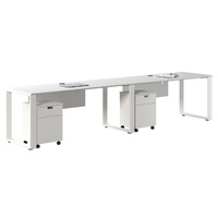 Ensemble de bureaux de travail en cubicle pour employés, postes informatiques 6 places avec cloisons, mobilier de bureau moderne personnalisable