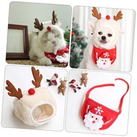Accessoires de costumes pour chiens de Noël et d'Halloween, chapeaux, capuchons et bavoirs en polyester pour chats et chiens pour les fêtes de fin d'année