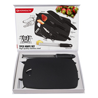Coffret Cadeau Nouvel An : Ensemble de 7 Couteaux de Chef Professionnels et Planche à Découper, Lavable au Lave-Vaisselle