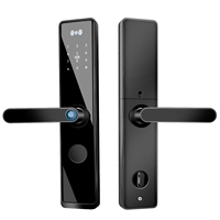 Serrure de porte électronique intelligente avec empreinte digitale, mot de passe, carte mémoire, étanche, contrôle WiFi, intégration Tuya App pour aluminium