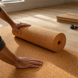 Sous-couche en liège de 1,22 m, épaisseur personnalisée 2 <span class=keywords><strong>mm</strong></span> 3 <span class=keywords><strong>mm</strong></span>, isolation phonique, protection contre l'humidité pour les sols d'hôtels et de bureaux - Product Image 1
