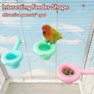 Mangiatoia e Posatoio 2-in-1 per Uccelli, Ciotola per Pappagalli in PLA Biodegradabile Non Tossico con Posatoio Solido Satinato - Product Image 4