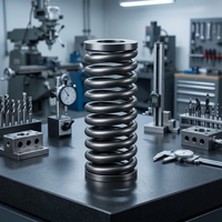 Ressort de compression à extrémités fermées et usinées, à pression uniforme, tolérance stricte, dimensions personnalisées pour équipement industriel