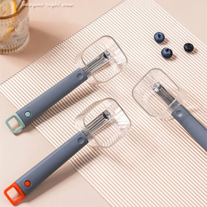 Gadget de cocina Pelador de una sola cabeza de acero inoxidable Pelador creativo de mango largo de verduras y frutas con almacenamiento - Product Image 4