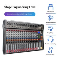 CT-16 Mixeur DJ Bluetooth 16 canaux avec égaliseur 3 bandes et fonction mono pour scène/karaoké/bar/KTV, monitoring 5.0, fabriqué en Chine