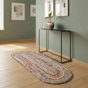 Jute Reversible <b>Rugs</b> Eco Friendly Washable Modern Wholesale Price Recycle Multi Color Handmade Chindi Braided <b>Rug</b> Best Quality - Product Image 1