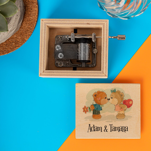 Caja de música romántica de oso con canción personalizada, regalos para novio, novia, parejas | Navidad, regalo de música para marido - Product Image 3