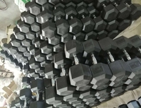 Vente directe d'usine, haltères personnalisés pour salle de sport, ensemble d'haltères hexagonaux en caoutchouc, poids libres pour usage commercial