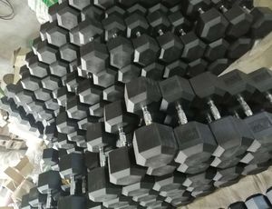 工場直販ジムカスタムダンベルゴム六角ダンベルセット無料重量商用 - Product Image 3