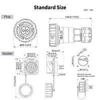 Conector Circular de Alimentación CNLINKO DL28 de Plástico, IP68 IPX9K, Impermeable, 50A, Alta Corriente, Tamaño Pequeño, Conector Industrial