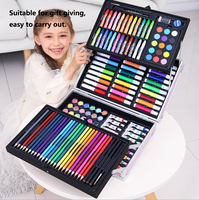 Ensemble de papeterie pour enfants, peinture à l'eau, stylo, coffret cadeau, pinceau d'art, 145 cadeaux pour étudiants