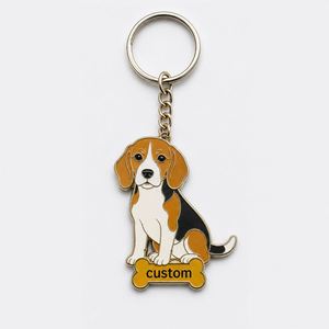 Porte-clés en émail personnalisés de haute qualité pour la vente en gros, souvenirs de boutique pour amoureux des chiens, porte-clés en métal pour animalerie - Product Image 1
