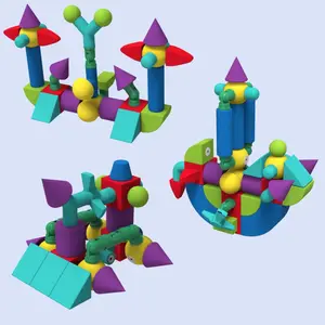 Venta superior Color al azar niños juguete Eva espuma 3D creativo Diy inteligencia desarrollo animales rompecabezas juguetes para niños Mini bloques