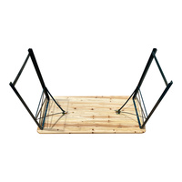 Ensemble de table et chaises pliantes en bois pour fête, avec support à bière, 3 pièces, style banc avec dossier