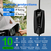 Chargeur EV portable 7kW 11kW Type 2 avec sac de transport et adaptateurs multi-prises pour l'Europe, les hôtels, l'hôtellerie et les maisons d'hôtes
