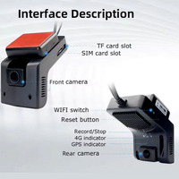 Caméra embarquée 1080P de haute qualité, très vendue, avec IA ADAS DMS, 4G, GPS, enregistreur de conduite et fonction SOS d'urgence